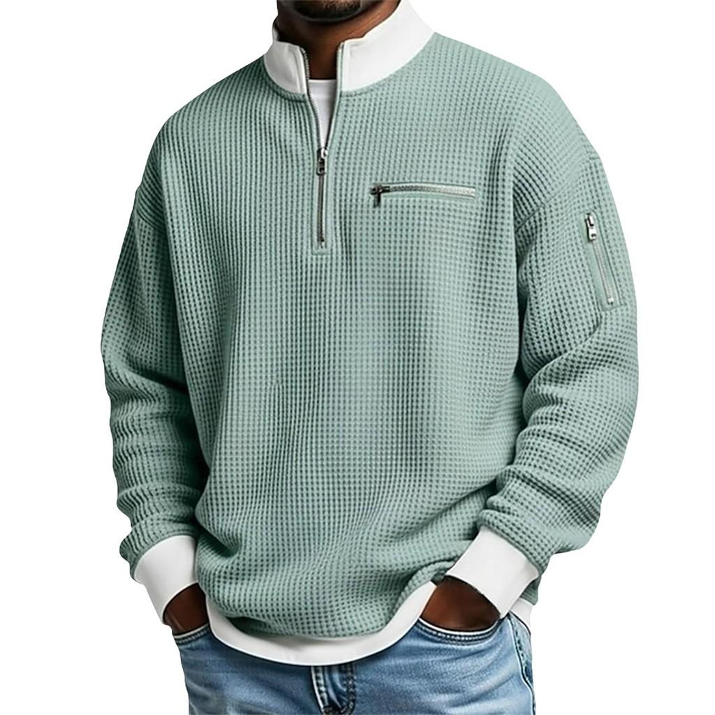Mens Colorblock Zip Up Hoodie With Polyester Knit Fabric For Casual Sportswear