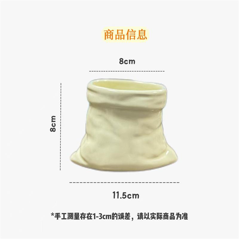 Handcrafted Pouch Style Ceramic Cup Minimalist Coffee Mug Unique Birthday Christmas Gift for Friends FamilyHandcrafted Pouch Style Ceramic Cup