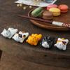 Cute Cat Chopstick Rests, Ceramic Chopstick Holders, Set of 5, for Home, Study, Dining Table, Izakaya