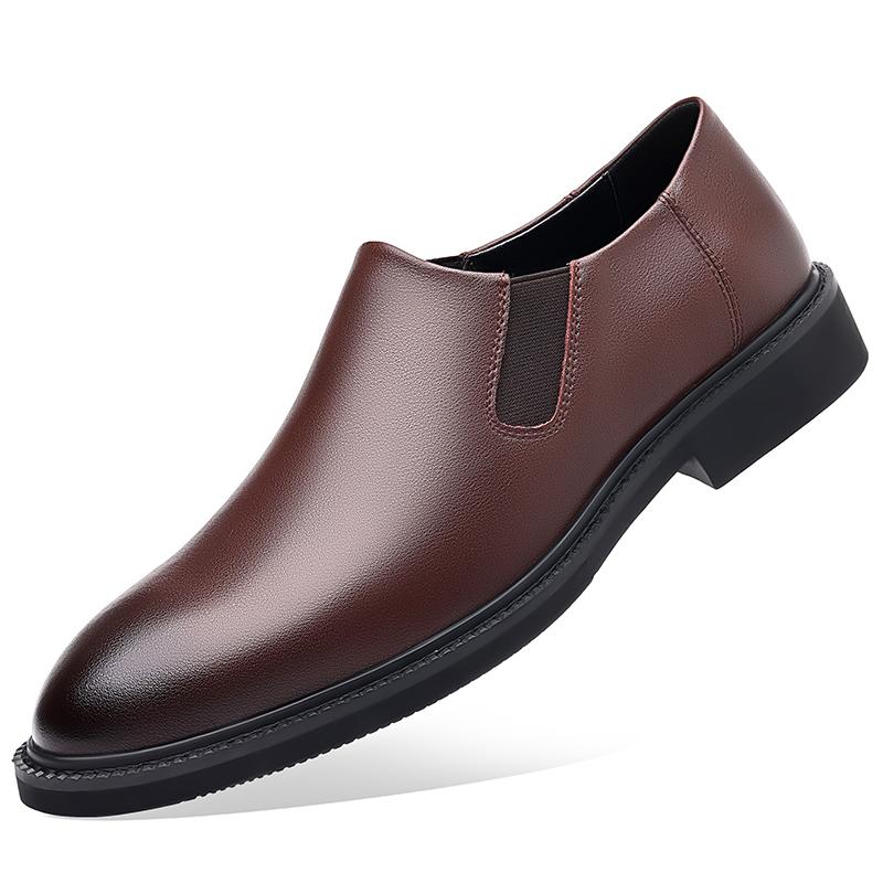 Men Business Dress Leather Shoes Spring Autumn Leisure Genuine Leather Breathable Soft Sole Ightweight Driving Boots Office Work