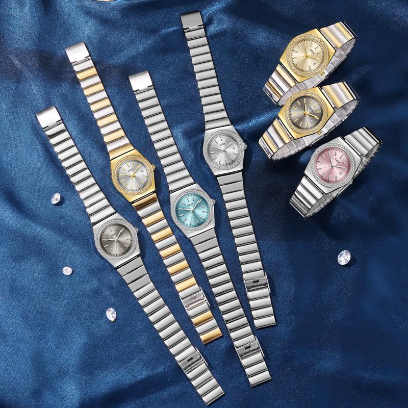 Light Luxury Calendar Room Gold Steel Belt Watch Niche High-End Bamboo Belt Watch Women'S Waterproof Quartz Watch