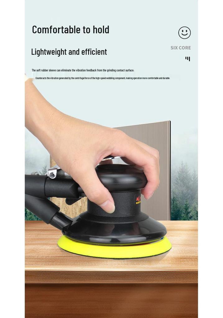 Gaobao 5-inch Air-Powered Pneumatic Sander & Polisher with Vacuum Dust Extraction