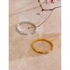 Eetit Arrivals 316L Adjustable Stainless Steel Zirconia Open Thin Ring Gold & Platinum Plated Fashion Finger Jewelry Gift