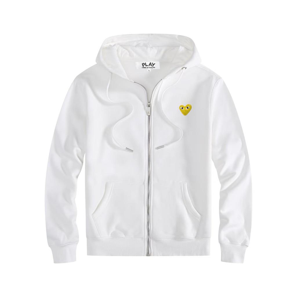 HEYPLAY Peach Heart Japanese Streetwear Unisex Hooded Zip-Up Sweatshirt