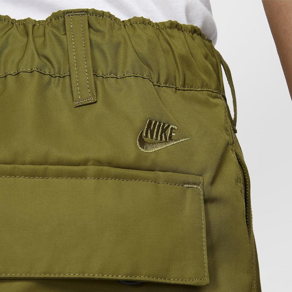 Nike Tech Solid Loose Woven Mid-Rise Zipper Straight Leg Casual Pants Men Bottoms Pacific-Moss FZ0711-307