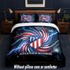 Set Biancheria da Letto Design Atletico Madrid 1 Copripiumino + 2 Federe Morbido Traspirante Biancheria da Letto per la Casa
