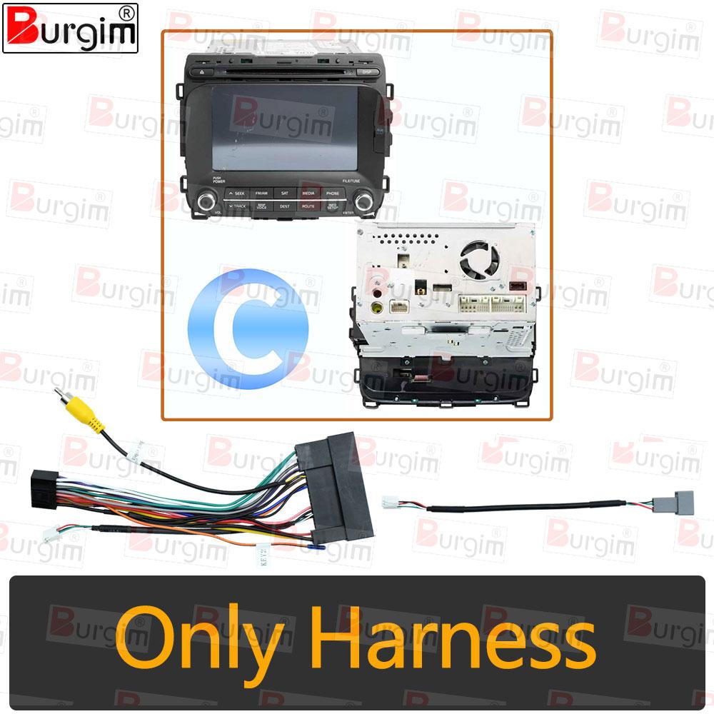 

Car Radio Fascia Frame For Kia Cerato Forte 3 K3 YD 2013-2018 9 inch 2DIN Stereo Panel 16PIN Harness Wire Connector Power Cable only cable-C