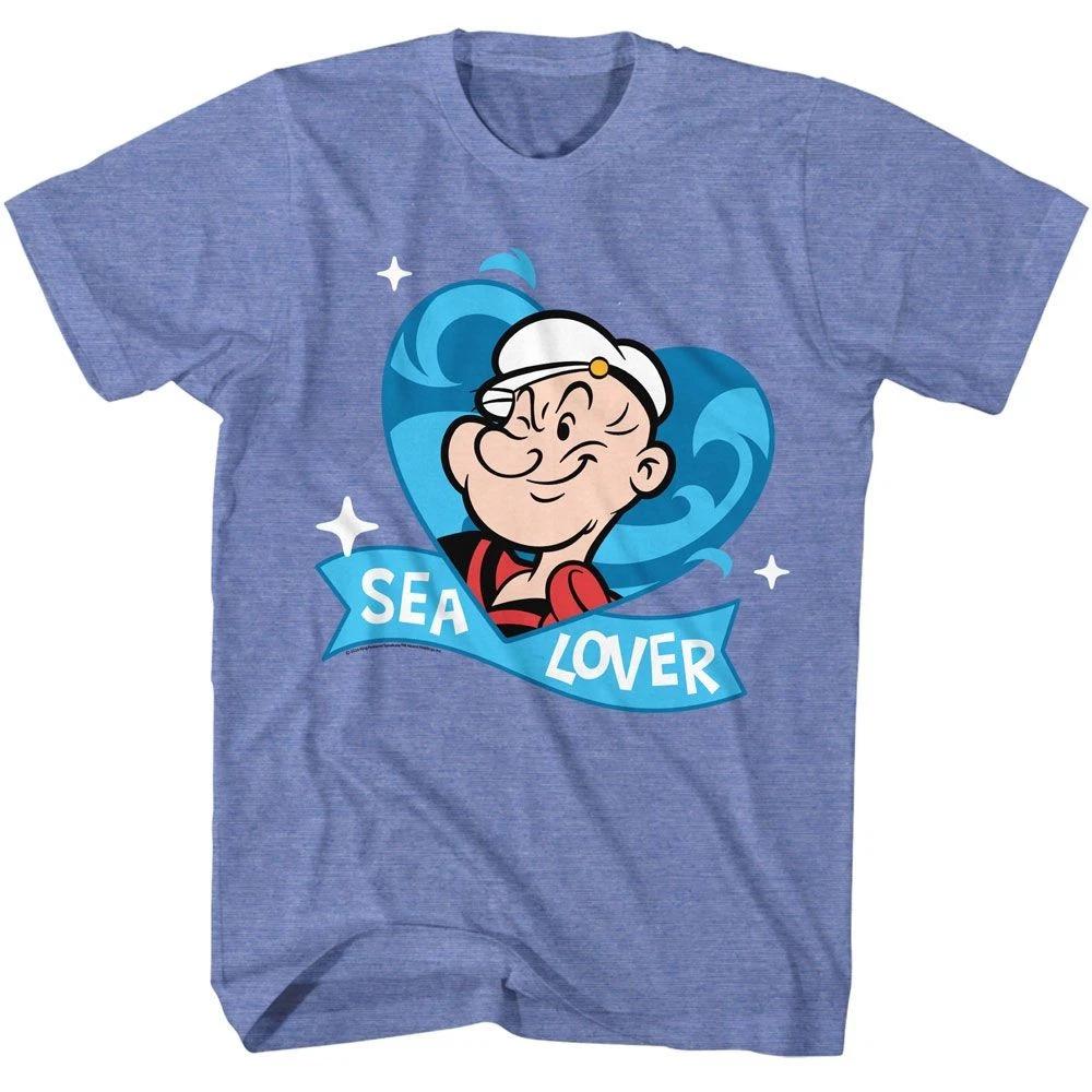 Popeye Sea Lover Light Blue Heather Comics Shirt 120
