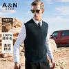 Men's Double Stitch Thick Pure Wool Vest