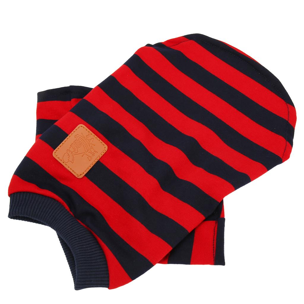 Dog Striped Pullover 2 Legged Soft Comfortable Breathable Pet T Shirt Clothes for Spring Summer Red Blue