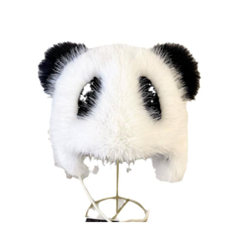 New Lovely Animals Panda Cartoon Plush Caps Concise Design Ladies Winter Warm Windproof Hats Fashion Versatile Women Cosplay Cap