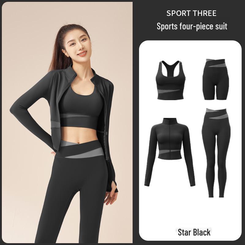 

Комплект для йоги Juyitang Nude Slim высокой интенсивности: Комплект по цвету: бюстгальтер, шорты, куртка и брюки. S