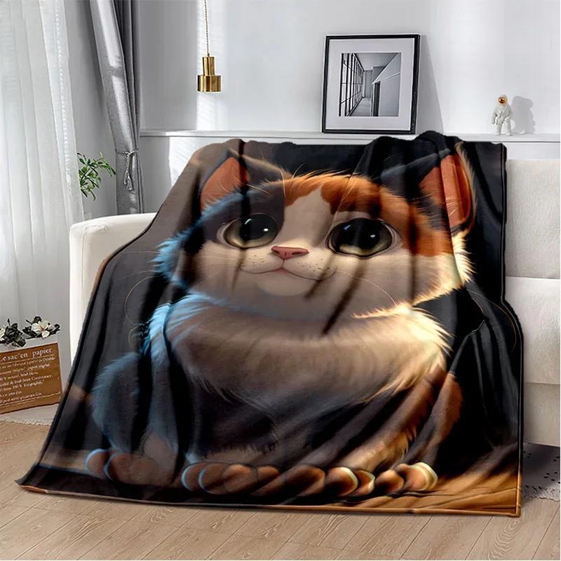 Cartoon Cute Calico Cat,Garfield Cat,Persian Cat,Ragdoll Blanket,Soft Throw Blanket for Home Bedroom Bed Sofa Cover Blanket Kids