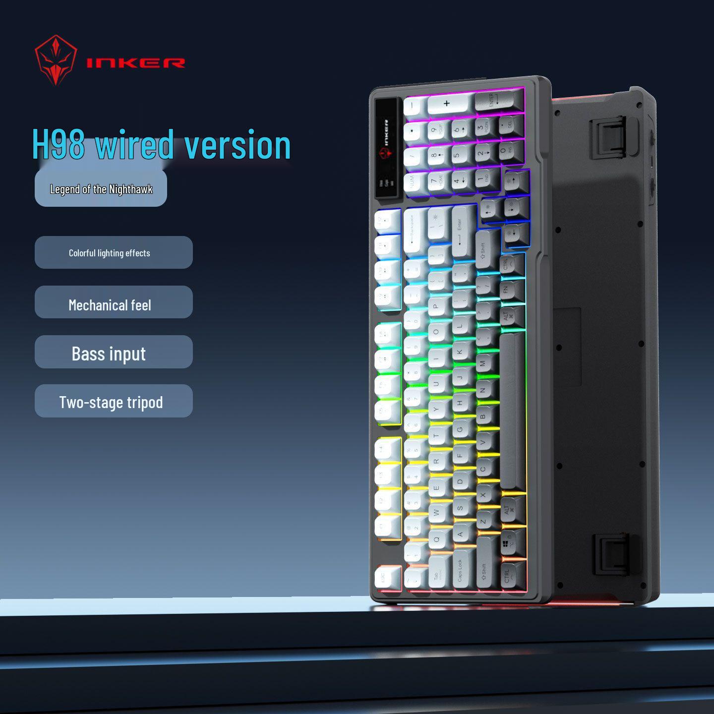 

Bluetooth Dual-Mode Wireless Keyboard & Mouse Set with Mechanical Feel - Gradient Design, Perfect for Office Typing