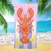 Beach Towel Lobster Print Pattern Sun Protection Windproof Suitable For Swimming Pool Camping Travel Blanket