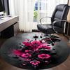 1PC Floral Abstract Office Round Area Rug, Mat Suitable For Office, Under Office Chairs Bedroom Living Room Home Decor, Room Deco
