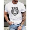 Men'S Summer T-Shirt with Short Sleeves Featuring a Tiger Design, for a Casual Summer Round-Neck