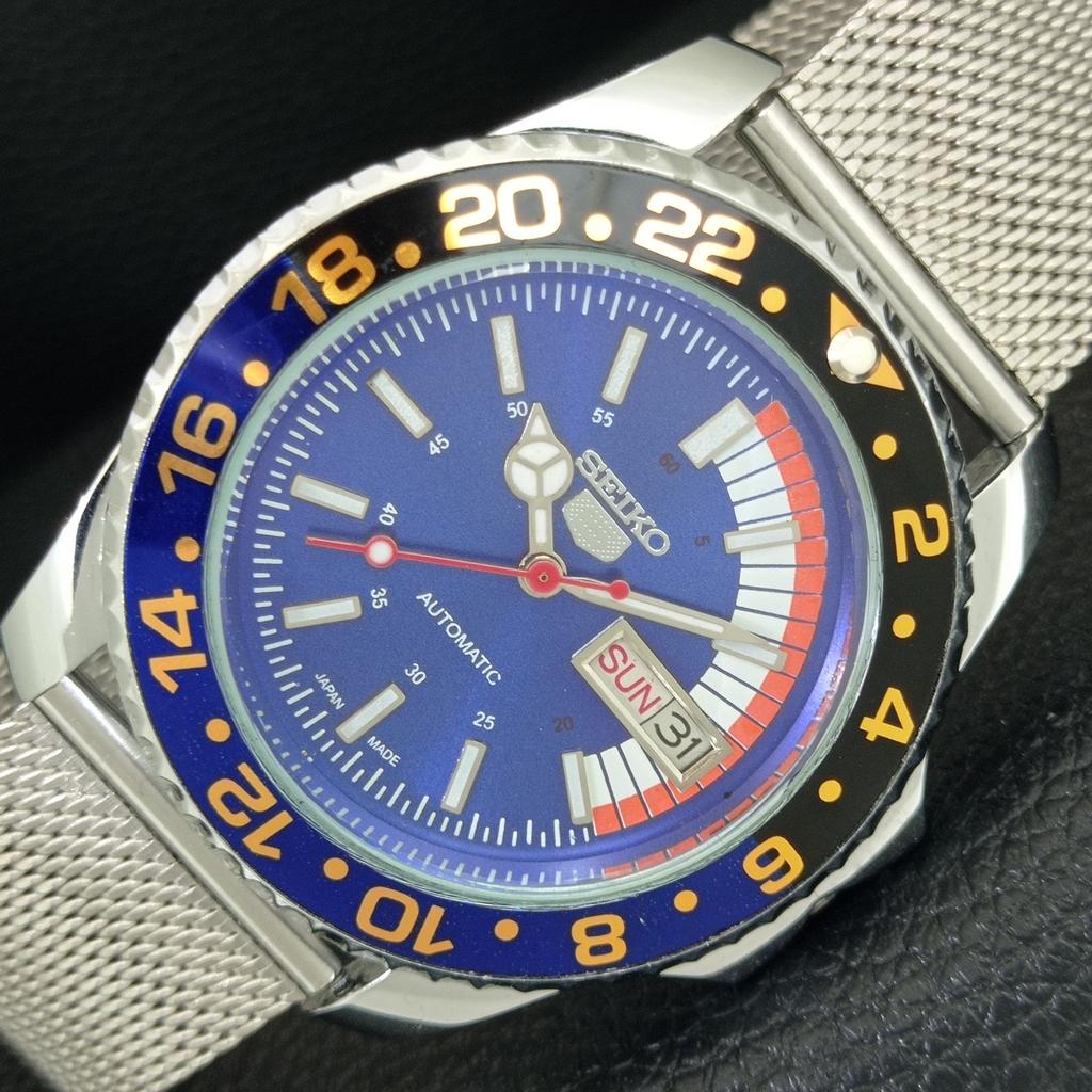 АВТОМАТИЧЕСКИЕ ВИНТАЖНЫЕ ОТРЕСТАВРИРОВАННЫЕ SEIKO 5 ЯПОНИЯ МУЖСКИЕ ЧАСЫ С ВРАЩАЮЩЕЙСЯ БЕЗЕЛЬЮ a443320-5