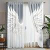 2pcs Angel Wings Print Curtains with Rod Pocket – for Living Room   Bedroom & Office Decor