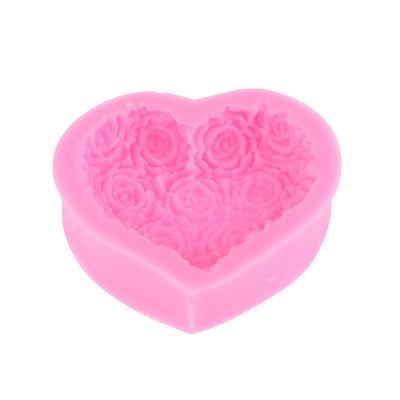 1 ks srdce Květiny růže Tvar Silikonová forma Diy Fondant Forma na čokoládu Mýdlo Svíčka Formy z polymerové hmoty Základní nástroj