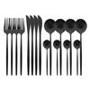 16-teiliges Besteckset aus Edelstahl, matt, Besteck, Geschirr, Küchenutensilien, Messer, Löffel, Gabeln, Service für 4 Personen