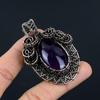 Amethyst Pendant Gemstone Jewelry, 999 Copper Wire Wrapped Pendant, Gift For Women Handmade Pendant