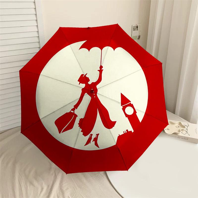 

1PC Mary Poppins Big Ben Automatic Open/Close Umbrella with Windproof, 8-Rib Sturdy Canopy, Durable Ribs, Fashionable Design,1259A