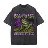 Les Horreurs ne Cessent Jamais Pourtant Je Reste Stupide T-shirt Drôle Style Japonais Grenouille Rétro Lavé T-shirt Unisexes T-shirts Oversize