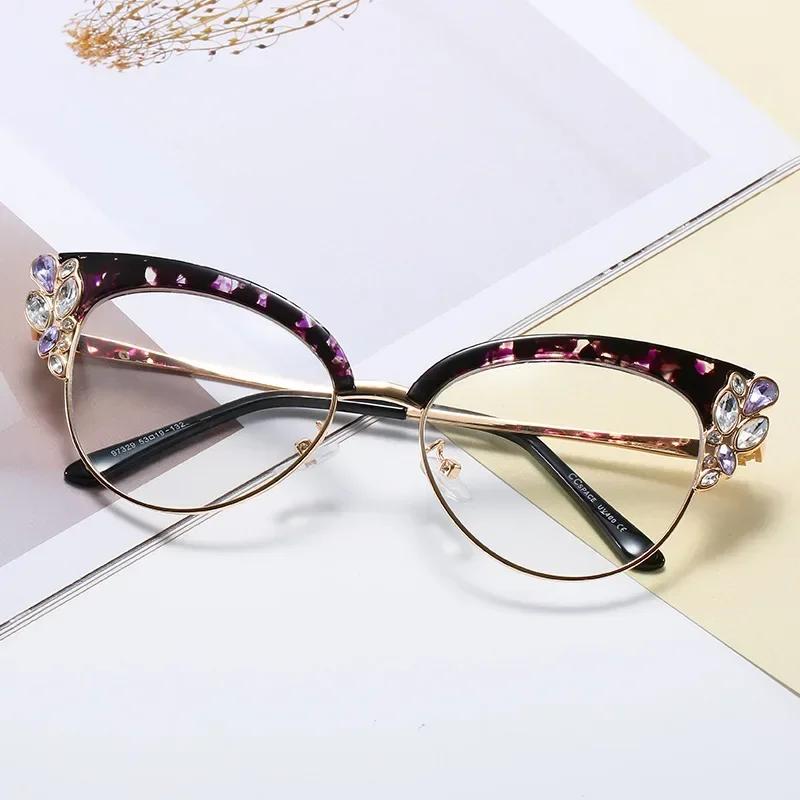 Anti Blue Light Glasses Retro Cat Eye Optical Frames Women Men Prescription Spectale Eyeglasses Reading Glasses Clear Lens