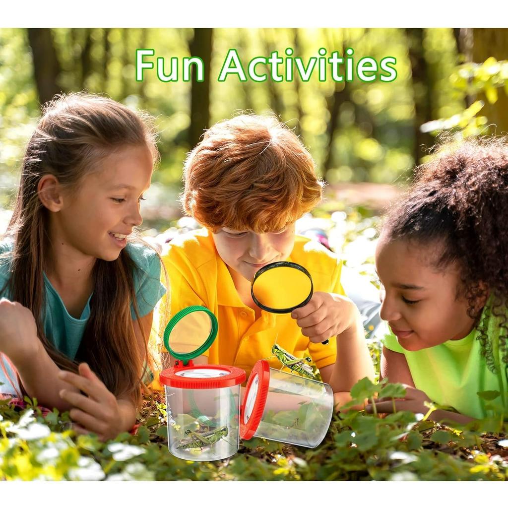 Insert Bug Viewer for Kids,4PCS Magnifying Insect Box Bug Catcher Kit for Kids Bugs Magnifier Container Critter Insect Bugs Cage,Magnifier Backyard