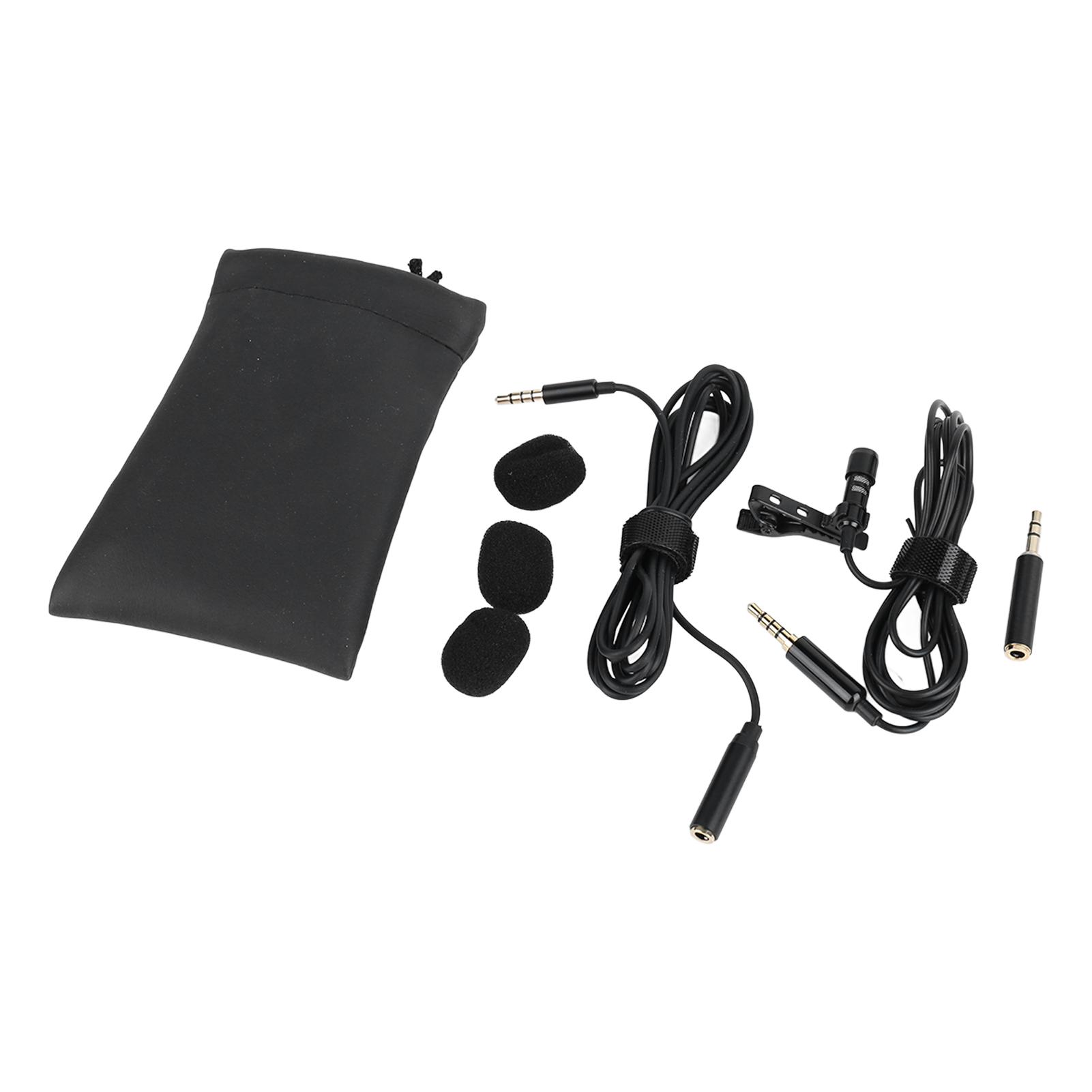 

Professional Lavalier Microphone 360 Degree Omnidirectional 3.5mm Clip On Lavalier Lapel Mic with 4.9ft Cable