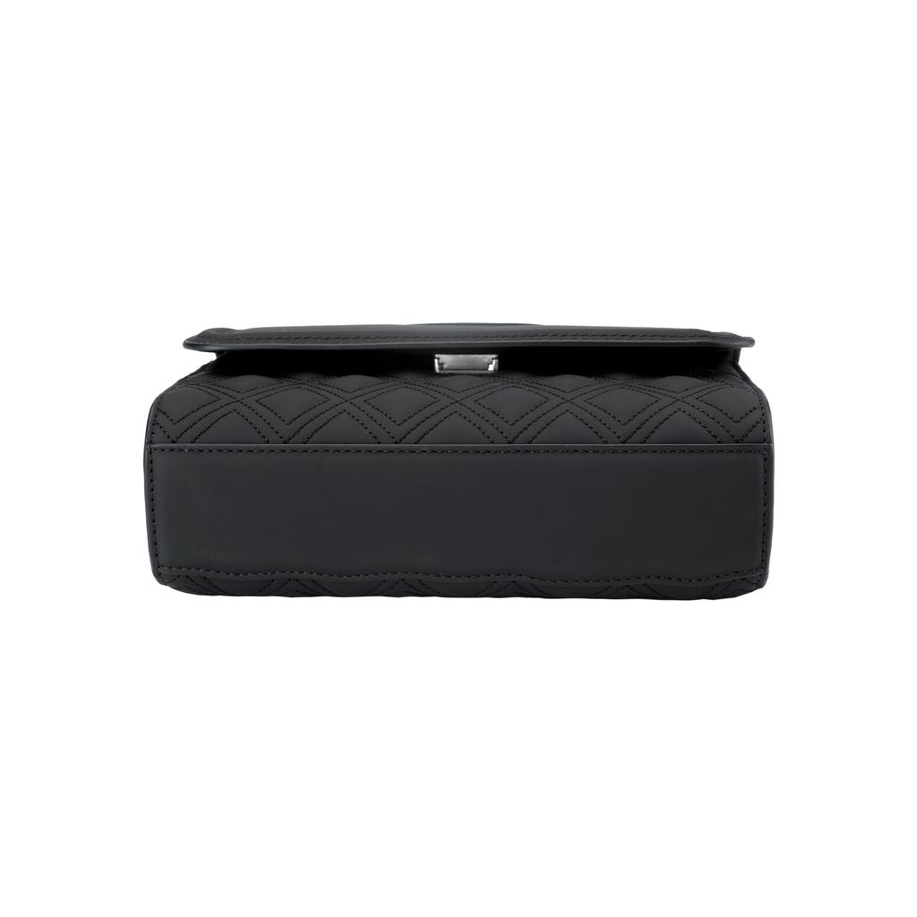 Tory Burch Fleming Solid Color Logo PU Tote Crossbody Shoulder Bag Small Women bags Black 82562-001