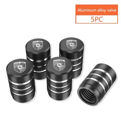 5 Stück Legierung Metall Emblem Universal Auto Rad Reifen Ventil Reifen Luftabdeckung Staubdichte Hülle Für Boxster Cayman Cayenne 911 Macan