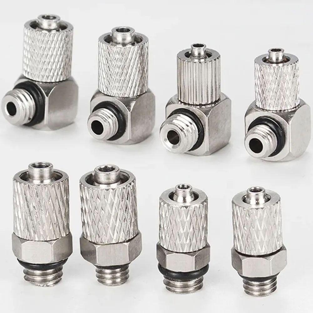 10 Stück Außengewinde Mikro-Schnellverschluss 3mm 4mm 6mm Außendurchmesser M3 M4 M5 M6 Luftschlauchverbinder Messing Mini-Druckluftschlauchverbinder