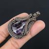 Amethyst Pendant Gemstone Jewelry, 999 Copper Wire Wrapped Pendant, Gift For Women Handmade Pendant