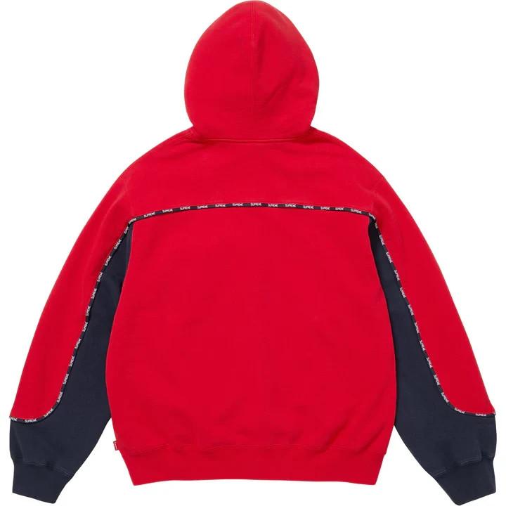 Supreme Piping Zip Up Hooded Sweatshirt Red