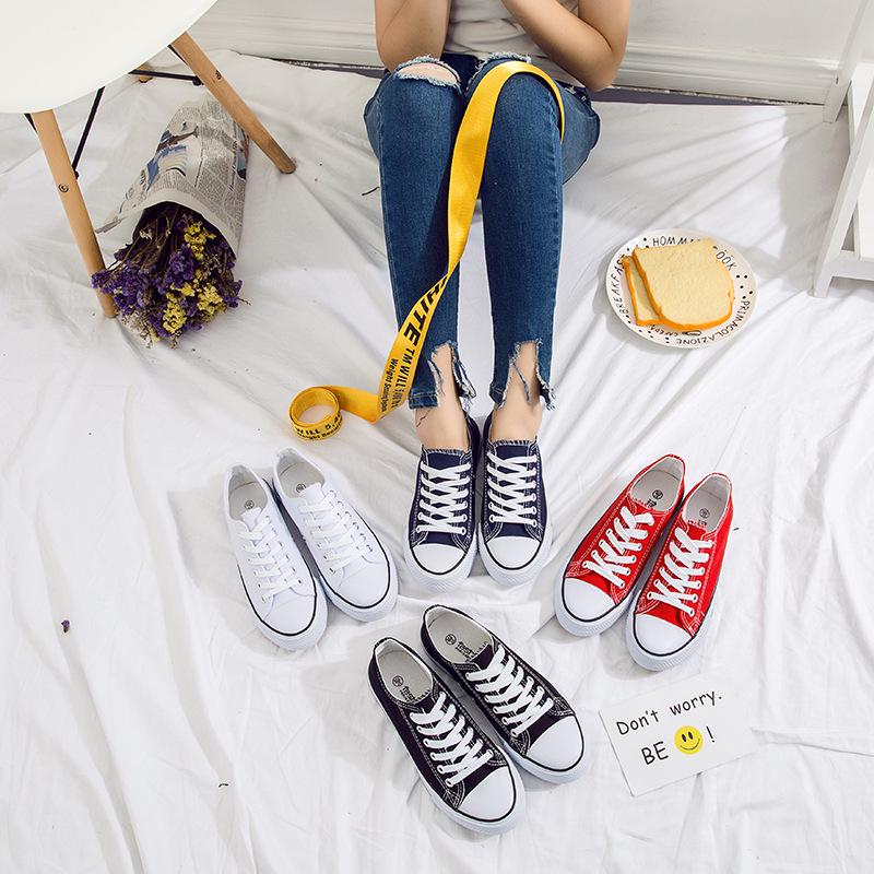 Autumn Korean version of street shooting, white shoes for women, breathable new versatile student canvas shoes, low-top board shoes, casual whit