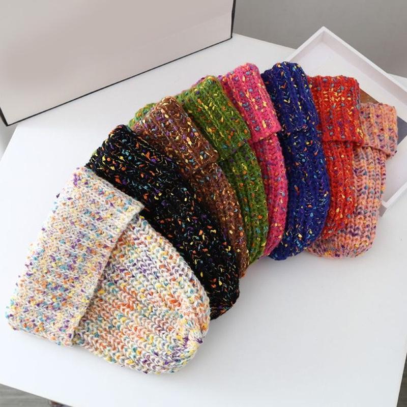 55-59cm Strickmütze Hoher Stretch Beanie Niedlich Einheitsgröße Verspielt Dickes Garn Wärme Handgefertigt Häkeln Mode Mehrfarbig