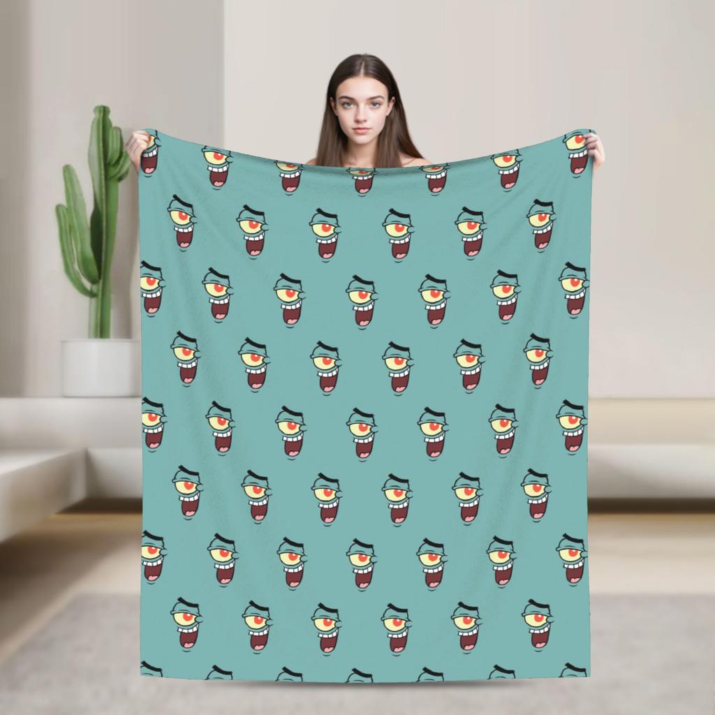Alastor Hazbins Hotels Characters Blanket Flannel Spring Autumn Radio Demon Portable Throw Blanket for Home Office Bedspread