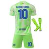 YSHT Barcelona Yamal Kids Soccer Set Jersey and Shorts Green 120-130cm Sportswear