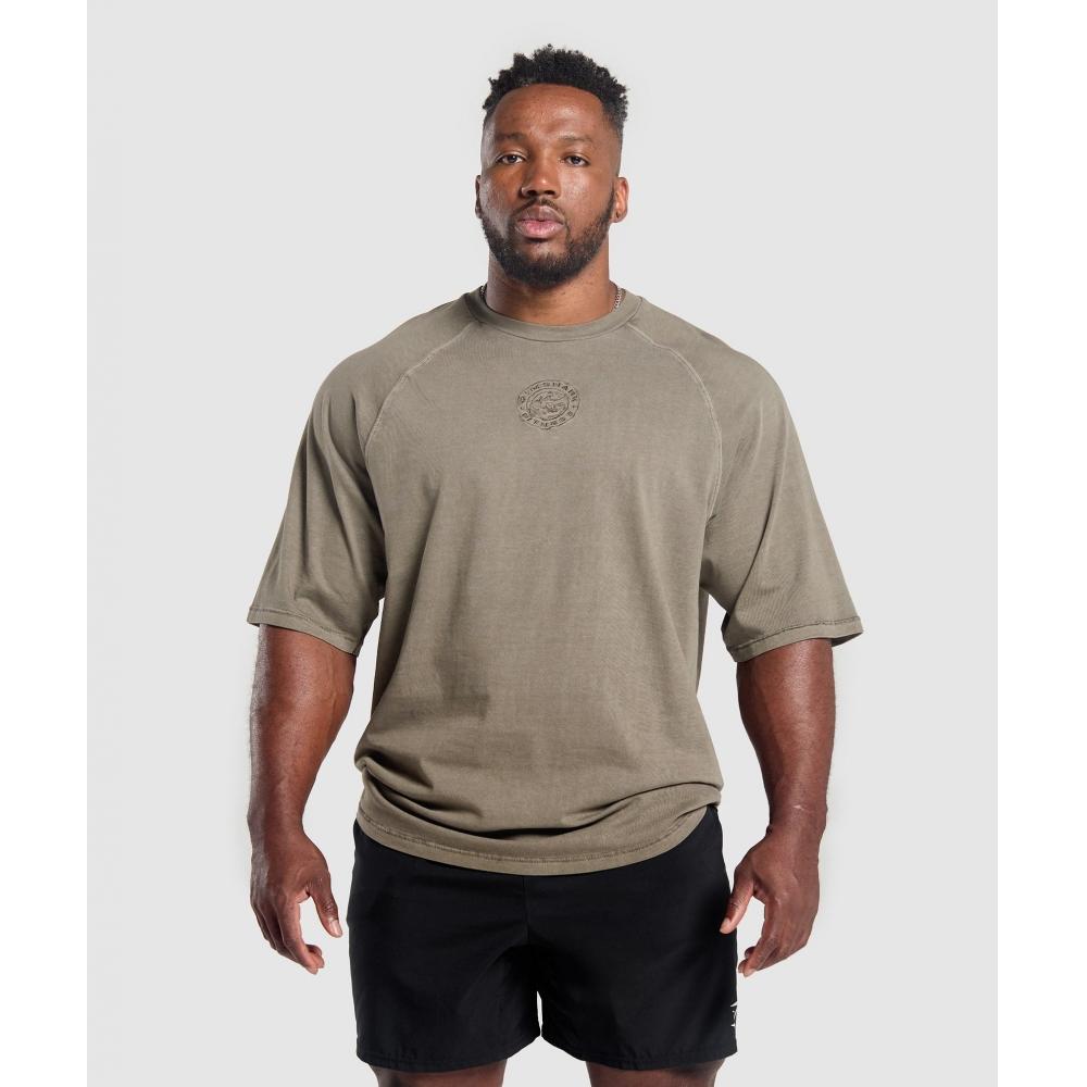 

Футболка Gymshark Premium Legacy, камуфляжная, коричневая, A6a7c Nb4s XS