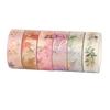 6 Rollen Washi Tape Set Floral Goldfolie Washi Masking Tape 15 mm breit Pflanze Blätter Blume Dekorativ
