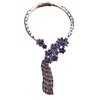 Personality: Vintage Alloy Choker, Blue Rhinestones, Exaggerated Necklace Accessory, Long Clavicle Chain, Tassel Necklace