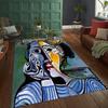 Abstract Painting Artistic Living Room Carpet Foldable Machine Washable Coffee Table Plush Mat Bedroom Fluffy Rug