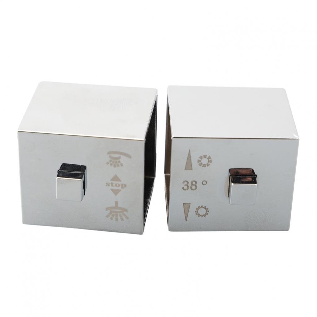 1 paar Platz Dusche Temperatur Control Griff Knopf Chrom Thermostat Griff