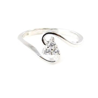 White 'Hug' Silver Ring