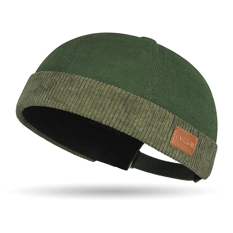 Men's and Women's Harajuku Color-matched Tang Hats, Trendy and Stylish, Sailor's Patchwork Velvet Leather Label Landlord Hats