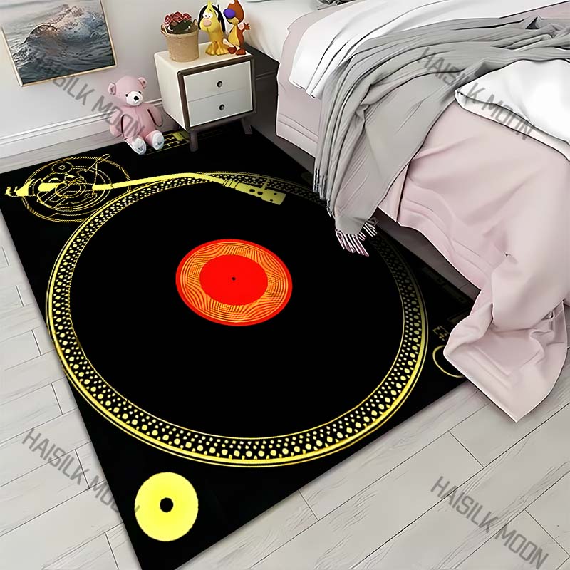 

Vinyl record turntable tonearm red label Print Carpet for Living Room Bedroom Sofa Home Decor Rus Non-slip Floor Mat Luxury Gift 40x60cm