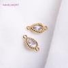 14K Gold Plated Mini Round/Square Connector For Bracelet Necklace Making Fittings,Inlaid Zircon Jewelry Connector Wholesale