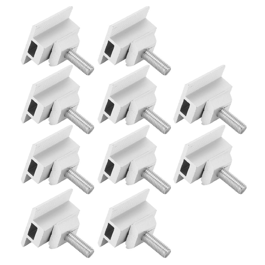 10Pcs Solar Panel Mid Clamps Waterproof Mount Aluminum Bracket Mounting Accessories
